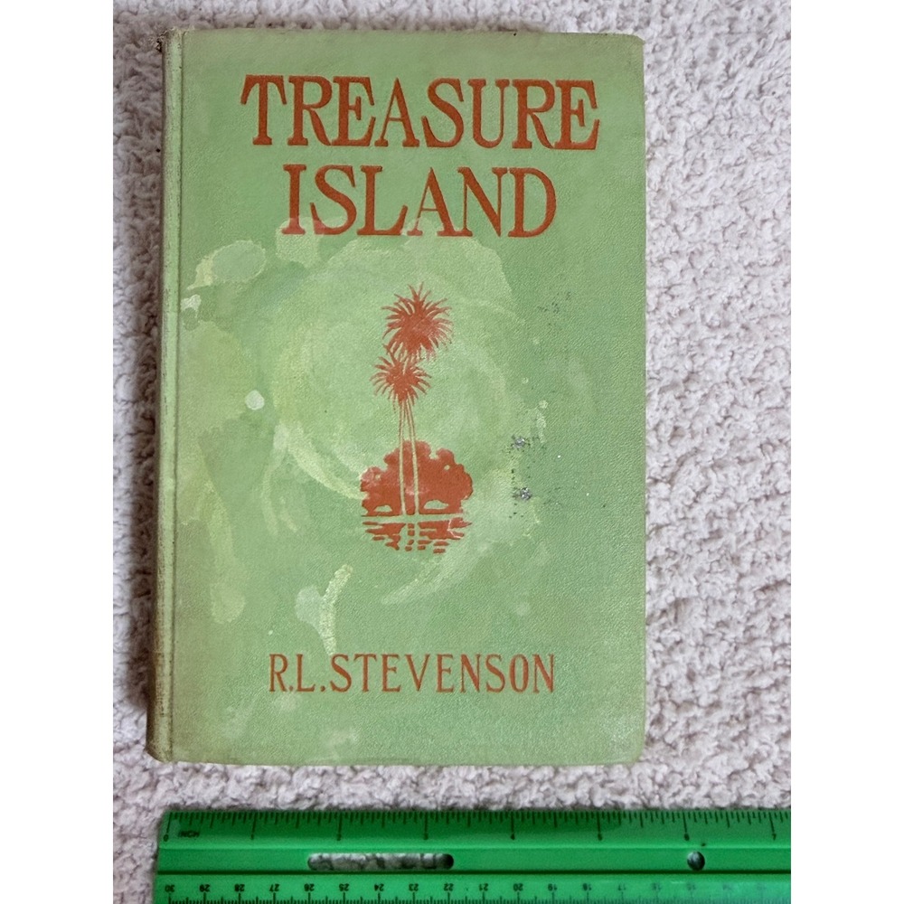 Grosset & Dunlap Treasure Island Book Stevenson Green Hardcover Vintage Classic